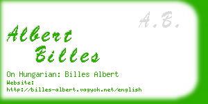 albert billes business card